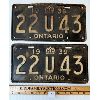 Image 1 : PAIR OF ONTARIO 1939 LICENCE PLATES 