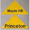 Image 1 : LOT OF 2 - RAILWAY MAPLE HILL & PRINCETON METAL SIGNS 