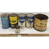 Image 1 : LOT OF 6 - MOTOR OIL CANS - INCL WHITE ROSE, VEEDOL, SUNOCO ETC.