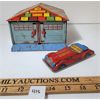 Image 1 : LOT OF 2 - MARX TOYS TIN HONEYMOON GARAGE & FRICTON CAR