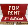 Image 1 : LOT OF 2 - FOR RENT & NO SMOKING METAL SIGNS 