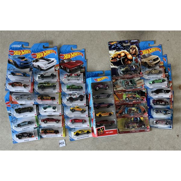 LOT OF 30 - HOTWHEELS - INCL MCLAREN SPEEDTAIL & '68 MUSTANG, ETC