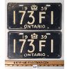 Image 1 : PAIR OF 1939 ONTARIO LICENCE PLATES