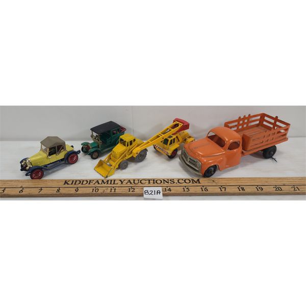 LOT OF 5 - MISC PRESSED STEEL VEHICLES - INCL HUBLEY 