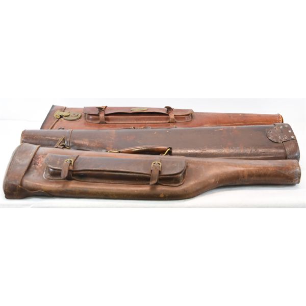 Box Lot Used Leather Gun Cases
