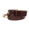 Image 1 : Chanel Dark Brown Gold Leather Pearl Belt
