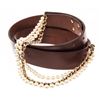 Image 3 : Chanel Dark Brown Gold Leather Pearl Belt