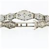 Image 5 : Antique Art Deco Esemco 14k White Gold Diamond Milgrain Filigree Buckle Bracelet