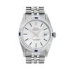 Image 1 : Rolex Mens Stainless Steel Silver Index 18K White Gold Diamond & Sapphire Bezel