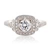 Image 1 : 0.70 ctw VS2 CLARITY D COLOR CENTER Diamond Platinum Ring (1.05 ctw Diamonds) GI