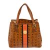 Image 1 : MCM Brown Visetos Leather-Trimmed Tote Bag