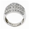 Image 8 : Vintage .900 Platinum 1.30 ctw Pave Diamond Wide Domed Triple Stacked Band Ring