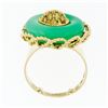 Image 7 : Vintage 18K Gold Braided Twisted Wire Frame Circle Platter Cocktail Jade Ring