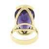 Image 6 : 14k Yellow Gold Large Pear Cut Half Bezel Purple Stone Solitaire Cocktail Ring