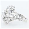 Image 3 : 1.51 ctw F COLOR CENTER Diamond Platinum Ring (4.14 ctw Diamonds)