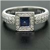Image 2 : New Platinum Sapphire and Diamond Engagement Ring