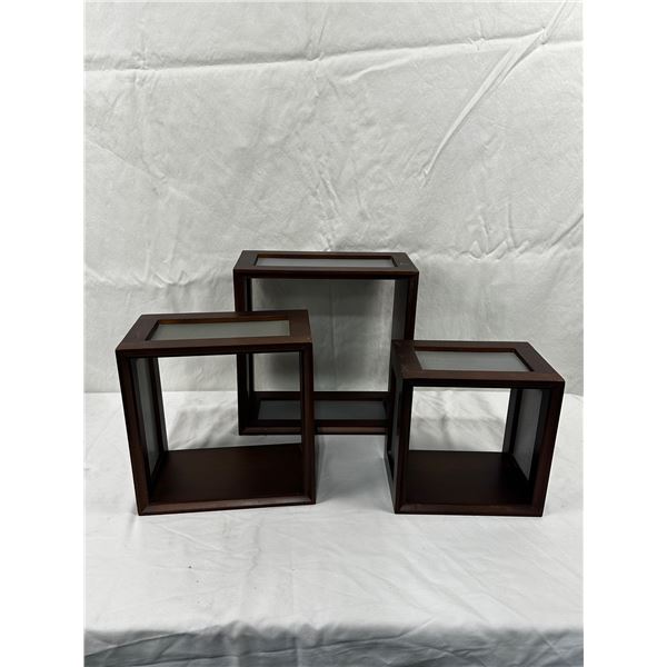 3 Wood Wall Hanging Boxes - Sunrise Estate Services Ltd