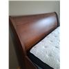 Image 8 : King Wooden Sleigh Bed Frame with Mattress & Boxspring