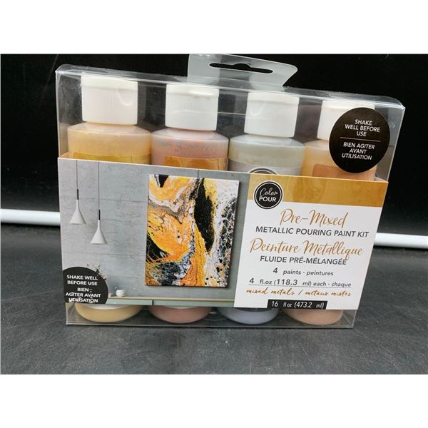 Pre-Mixed Metallic Pouring Paint Kit (4pcs)