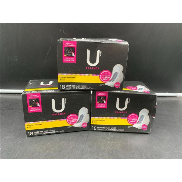 U By Kotex Regular Ultra Thin Pads w/ Wings (3 x 18)