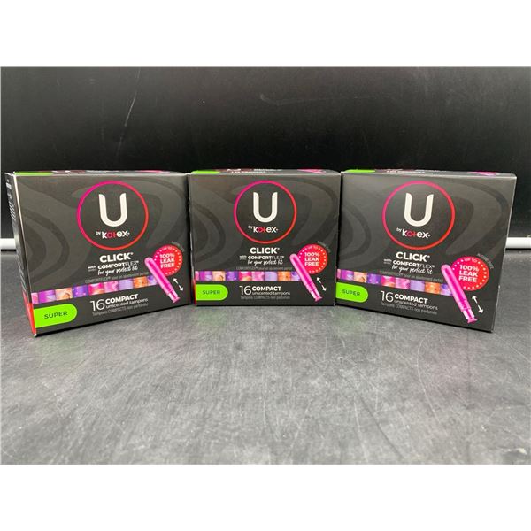 U by Kotex Click Compact Unscented Tampons (3 x 16) Super