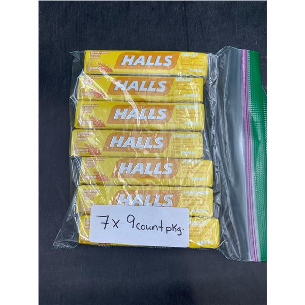 Halls Honey Lemon Flavour Lozenges (7 x 9)