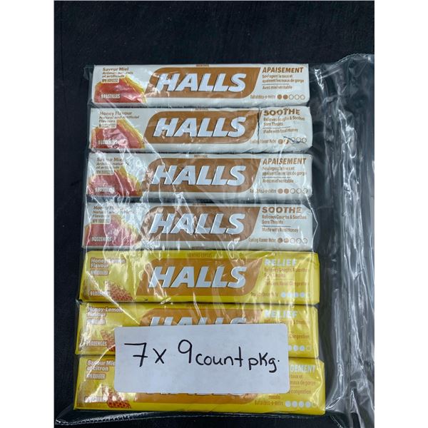 Halls Honey Lemon Flavour Lozenges (7 x 9)