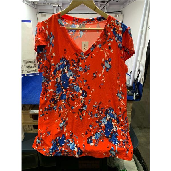 Red Floral Ladies Top (XL)