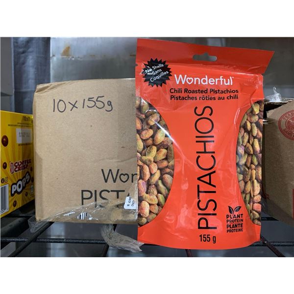 CASE LOT Wonderful Pistachios Chili Roasted Flavor 10 x 155g