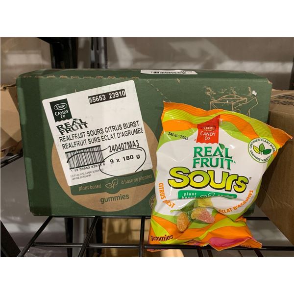 CASE LOT Dare Real Fruit Sour Citrus Burst Plant Based Candy 9x180g