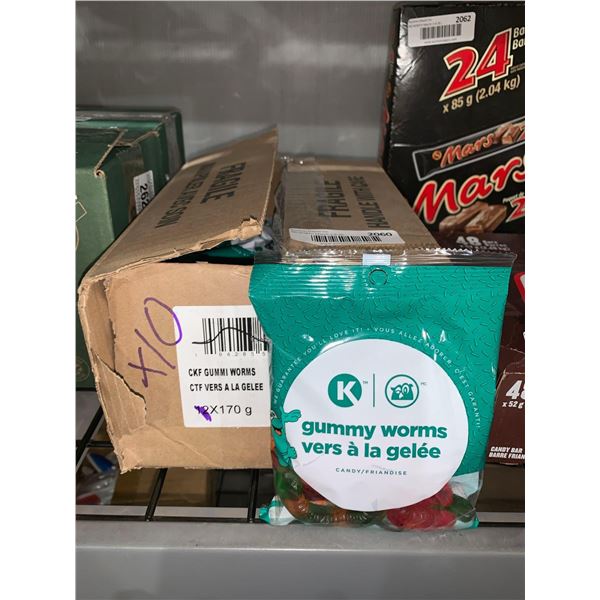 CASE LOT Circle K Gummy Worm Candy 10 x 170g