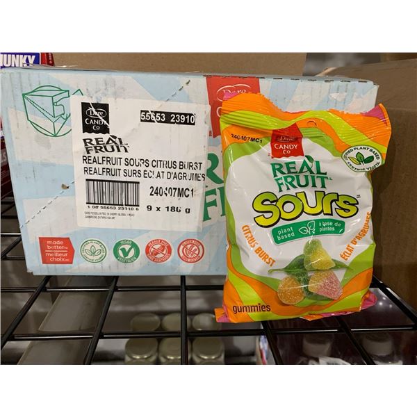 CASE LOT Dare Real Fruit Sour Citrus Gummies Plant Based 9x180g