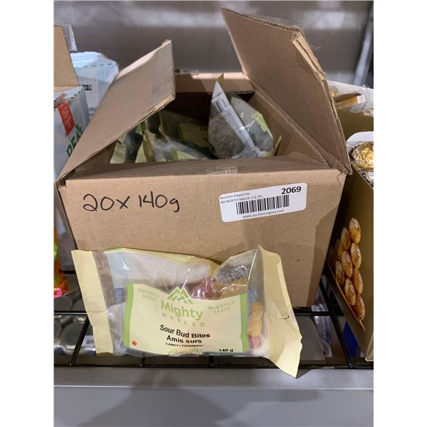CASE LOT Mighty Marked Sour Bud Bites Candy 20 x 140g