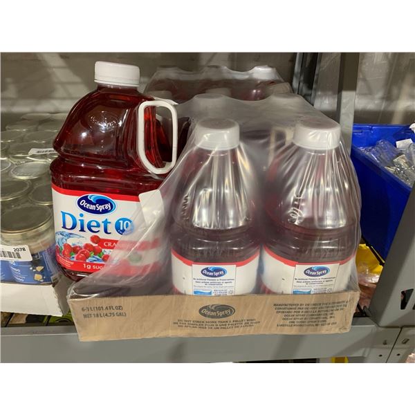 CASE LOT Ocean Spray Diet Cranberry Juice 6 x 3L