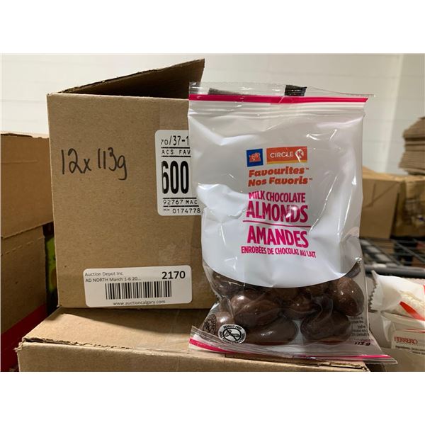 CASE LOT Circle K Milk Chocolate Almonds 12 x 113g