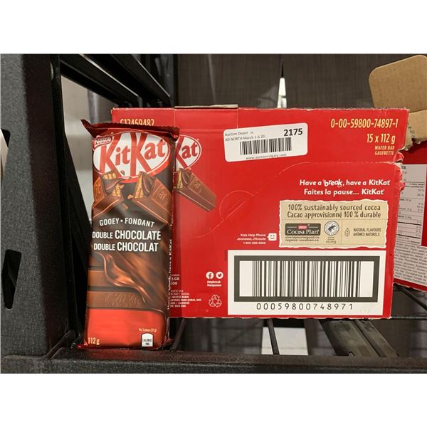 CASE LOT Nestle KitKat Gooey Double Chocolate Bar 15x112g