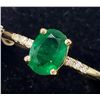 Image 1 : 10K Yellow Gold Emerald(0.9ct) Diamond(0.05ct) Ring (~Size 6.5) (~weight 2g), Made in Canada, Apprai