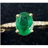 Image 2 : 10K Yellow Gold Emerald(0.9ct) Diamond(0.05ct) Ring (~Size 6.5) (~weight 2g), Made in Canada, Apprai