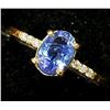 Image 1 : 10K Yellow Gold Tanzanite(1ct) Diamond(0.05ct) Ring (~Size 6.5)(~length 0 inches) (~weight 2g), Made