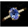 Image 3 : 10K Yellow Gold Tanzanite(1ct) Diamond(0.05ct) Ring (~Size 6.5)(~length 0 inches) (~weight 2g), Made