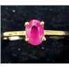 Image 2 : 10K Yellow Gold Ruby(0.6ct) Ring (~Size 6.75) (~weight 1.5g), Made in Canada, Appraised Retail $1800
