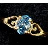 Image 1 : 10K Yellow Gold Lab Grwon Blue Diamond (0.8Ct,Vs,Fancy Vivid Blue) Ring (~Size 5.5), Made in Canada,