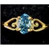 Image 2 : 10K Yellow Gold Lab Grwon Blue Diamond (0.8Ct,Vs,Fancy Vivid Blue) Ring (~Size 5.5), Made in Canada,