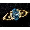 Image 3 : 10K Yellow Gold Lab Grwon Blue Diamond (0.8Ct,Vs,Fancy Vivid Blue) Ring (~Size 5.5), Made in Canada,