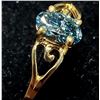 Image 4 : 10K Yellow Gold Lab Grwon Blue Diamond (0.8Ct,Vs,Fancy Vivid Blue) Ring (~Size 5.5), Made in Canada,