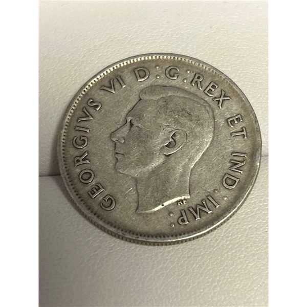 Canada Vintage King George VI Silver 1944 Half Dollar