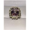 Image 1 : Natural Amethyst Emerald Cut5.77 Carat Solitaire Cluster Ring includes appraisal certificate valued 