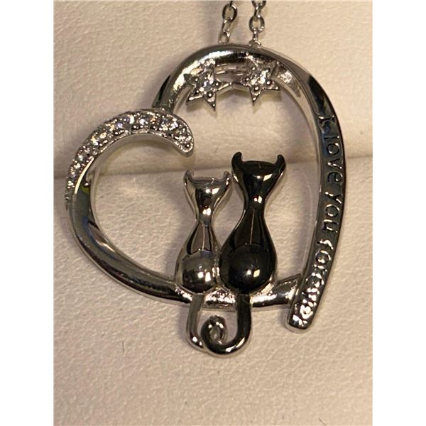 Vonala "I love you forever" Cat Heart pendant & chai Set with Gift Box