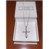 Image 2 : Luhe Jewelers Sterling Silver Rope Cross Pendant & Box Chain Set