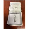 Image 3 : Luhe Jewelers Sterling Silver Rope Cross Pendant & Box Chain Set